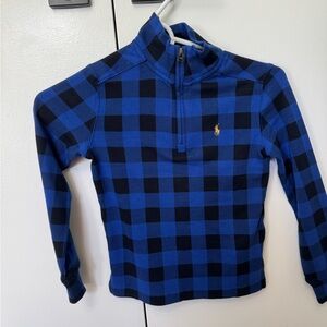Polo by Ralph Lauren Blue and Black Checkered Top boys 5T plaid